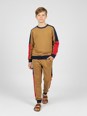 Stylish Dry Fit Tracksuit For Kids-Camel-SDF01