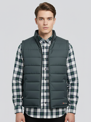 Payper Winter Sleeveless Zipper Mockneck Jacket For Men-Dark Grey-PH37