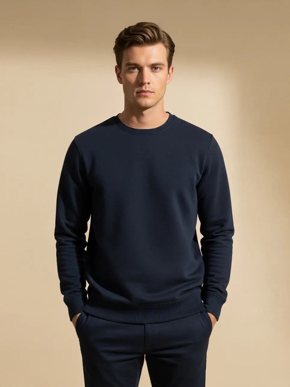 Upgrade Fleece Funky Style Sweatshirt For Men-Dark Navy-BE2491