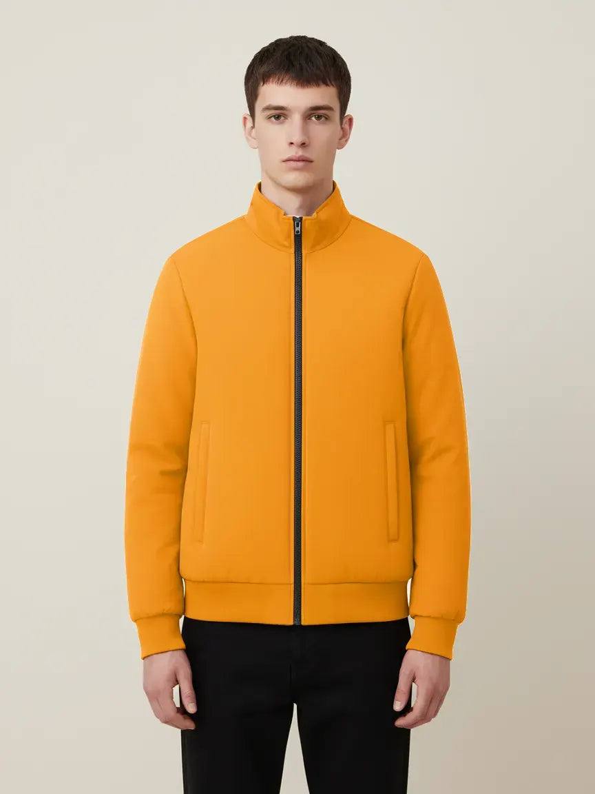 Payper Winter Zipper Mockneck Jacket For Men-Bright Orange-PH18