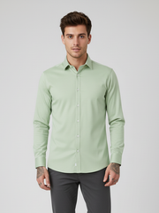 Rawgear 4 Side Lycra Slim Fit Long Sleeve Casual Shirt For Men-Mint Green-RG13