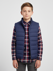 Payper Winter Sleeveless Zipper Mockneck Jacket For Kids-Dark Navy-PSJ01