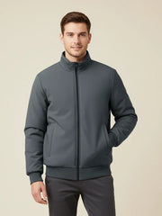 Payper Winter Zipper Mockneck Jacket For Men-Grey-PH14