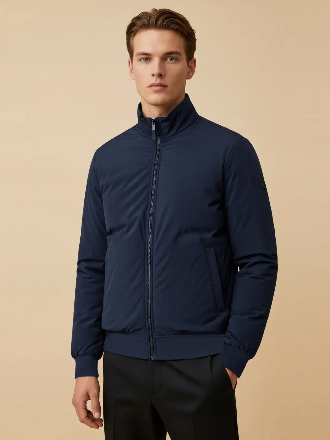 Payper Winter Zipper Mockneck Jacket For Men-Dark Navy-PH10