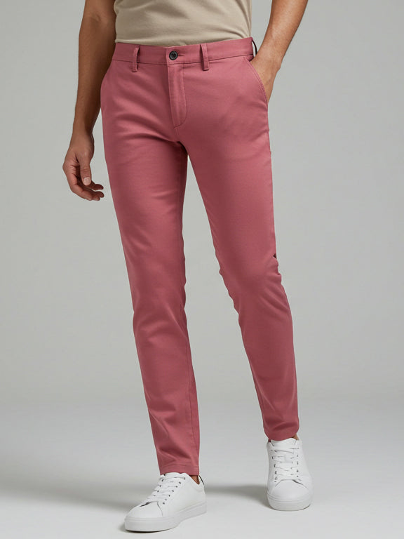 Louis Vicaci Lycra Stretchy Slim Fit Pent For Men-Light Magenta-BR453