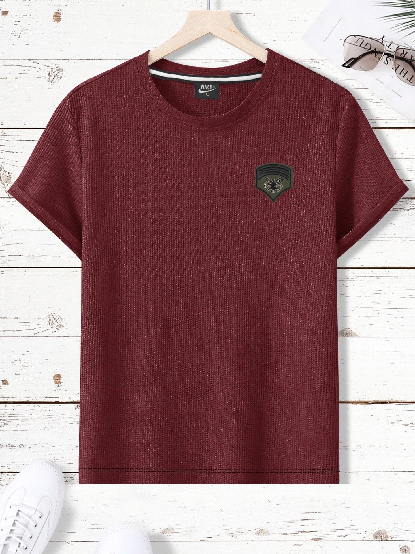 NK Thermal Under Jacket Half Sleeve Shirt For Men-Burgundy-SP1255/RT2310