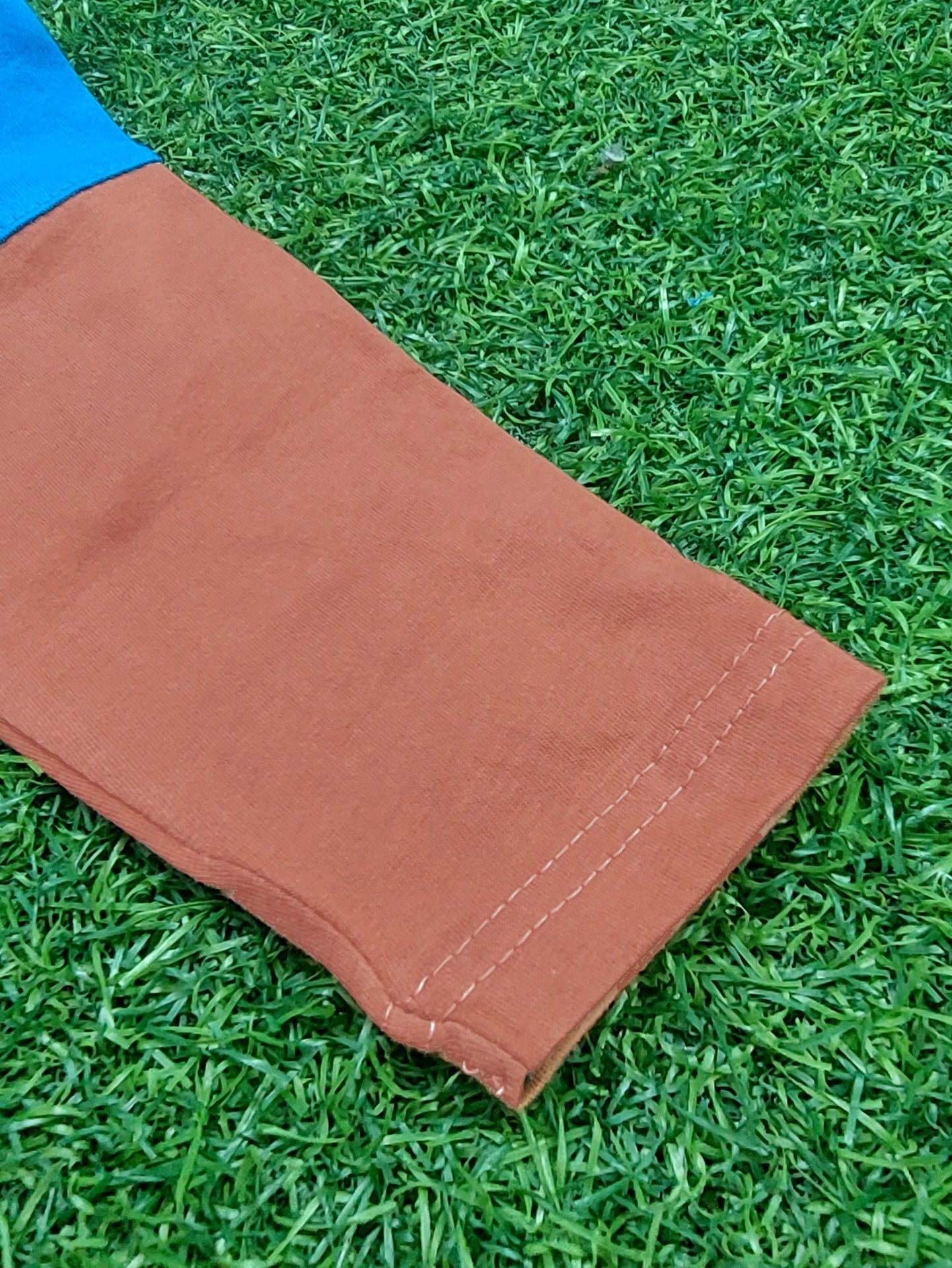 Crew Neck Long Sleeve Single Jersey Tee Shirt For Kids-Olive Green With Panels-AZ143