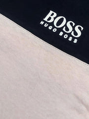 Crew Neck Long Sleeve Single Jersey Tee Shirt For Kids-Dark Navy With Panel-AZ144