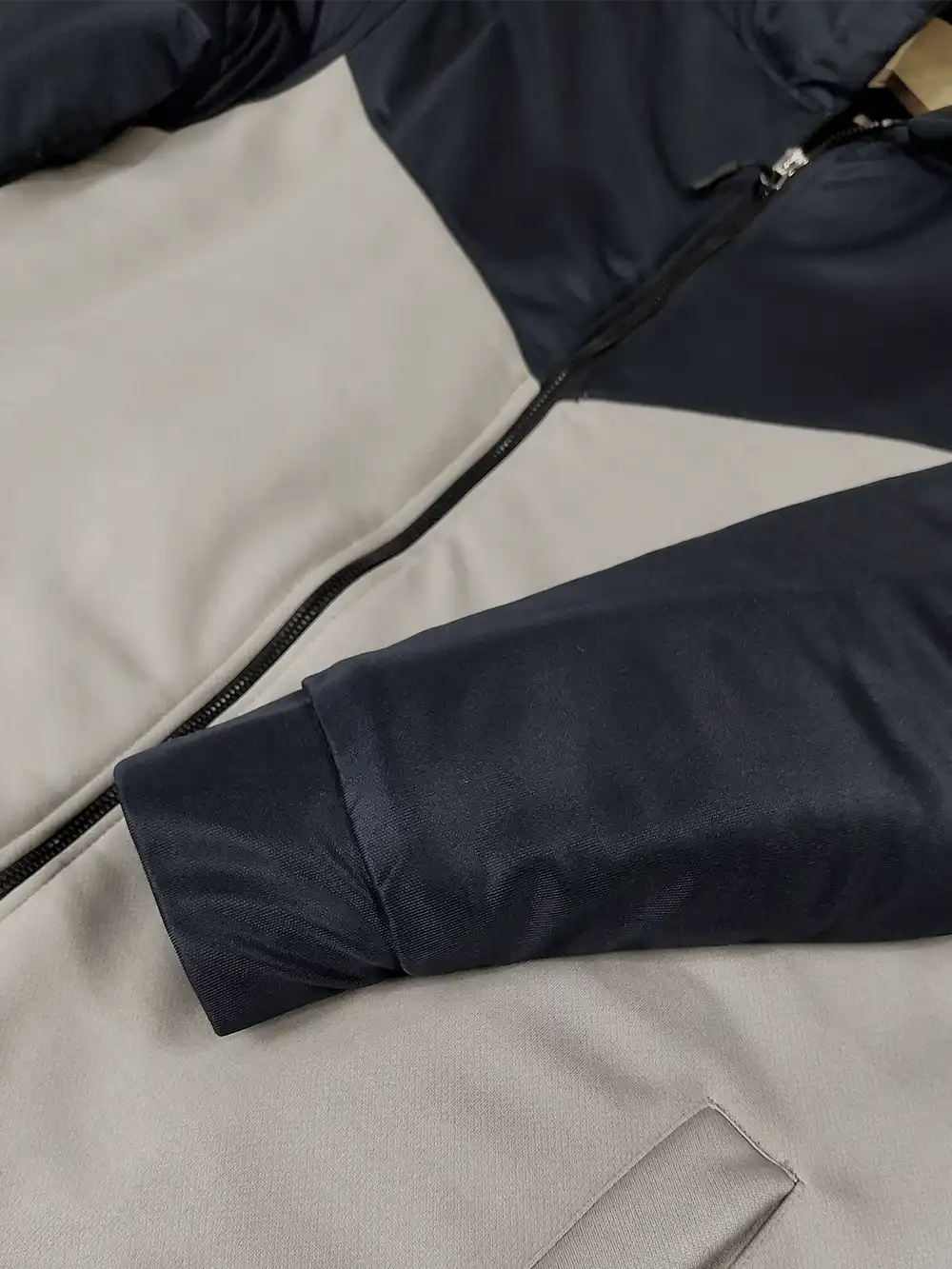 Payper Zipper Winter Jacket For Men-Dark Navy With Light Grey-PH08