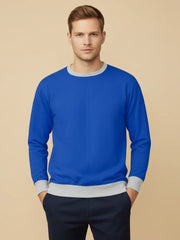 Upgrade Terry Fleece Funky Style Sweatshirt For Men-Light Blue with Grey-BE2512