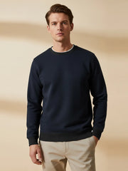 Upgrade Terry Fleece Funky Style Sweatshirt For Men-Navy with Black-BE2511