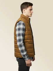 Payper Winter Sleeveless Zipper Mockneck Jacket For Men-Brown-PH19