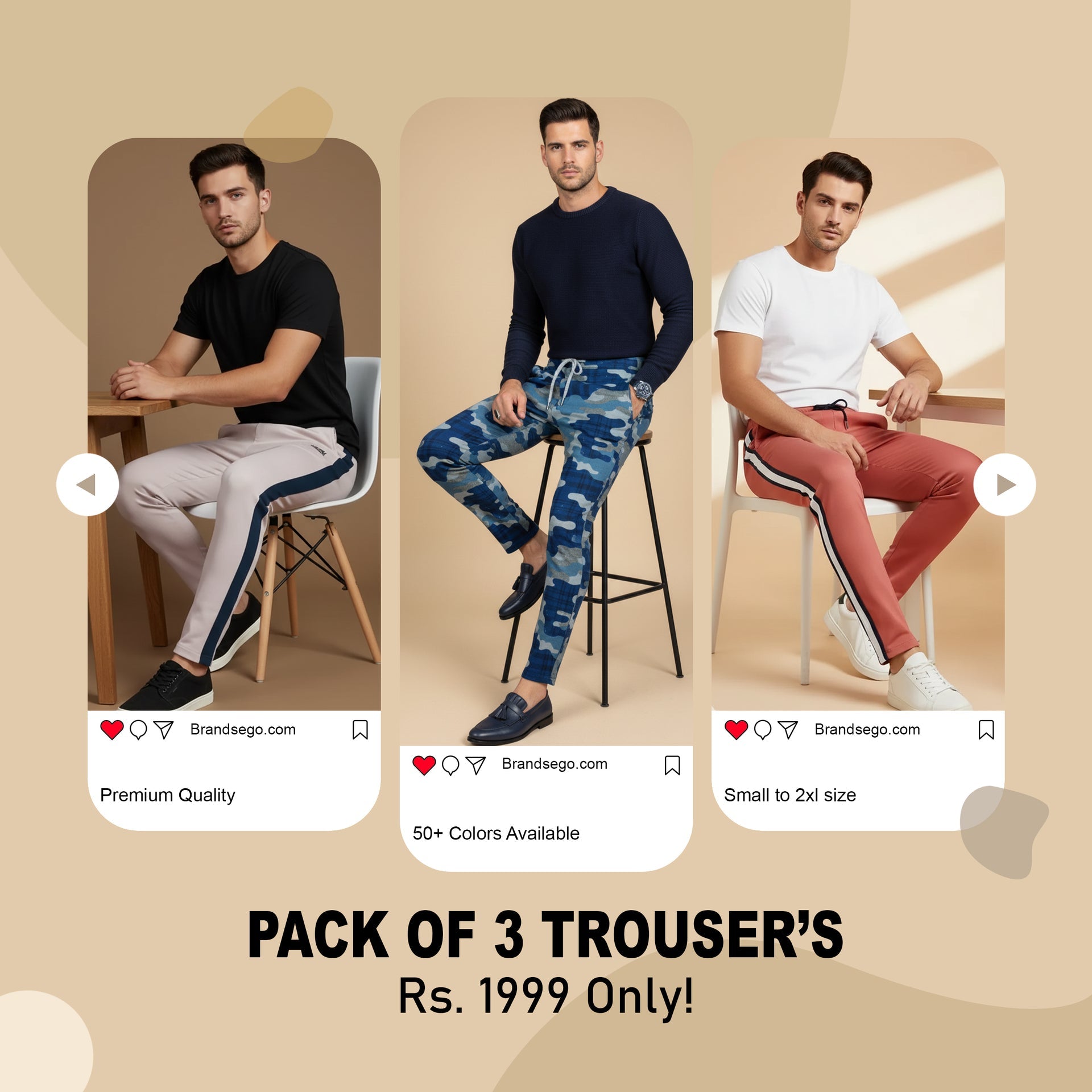 Pack of 3 Summer Trousers