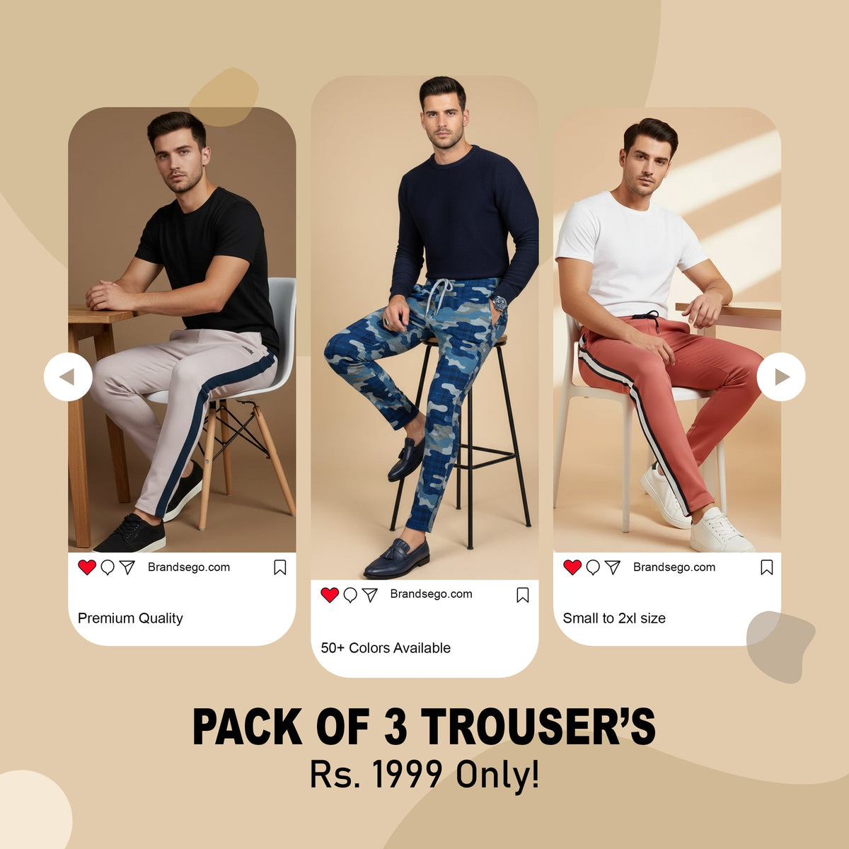 Pack of 3 Summer Trousers