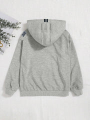 Nyc Polo Raglan Sleeve Fleece Zipper Hoodie For Kids-Grey Melange-SP1245/RT2308