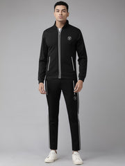 Louis Vicaci Fleece Zipper Tracksuit For Men-Black-BR835