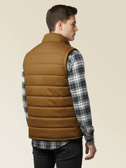 Payper Winter Sleeveless Zipper Mockneck Jacket For Men-Brown-PH19