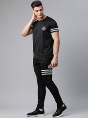 Louis Vicaci Summer Active Wear Tracksuit For Men-Black-SP1708/RT2415