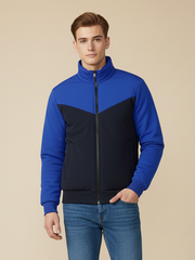 Payper Winter Zipper Mockneck Jacket For Men-Royal Blue & Dark Navy-PHPH34
