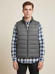 Payper Winter Sleeveless Zipper Mockneck Jacket For Men-Dark Grey-PH20