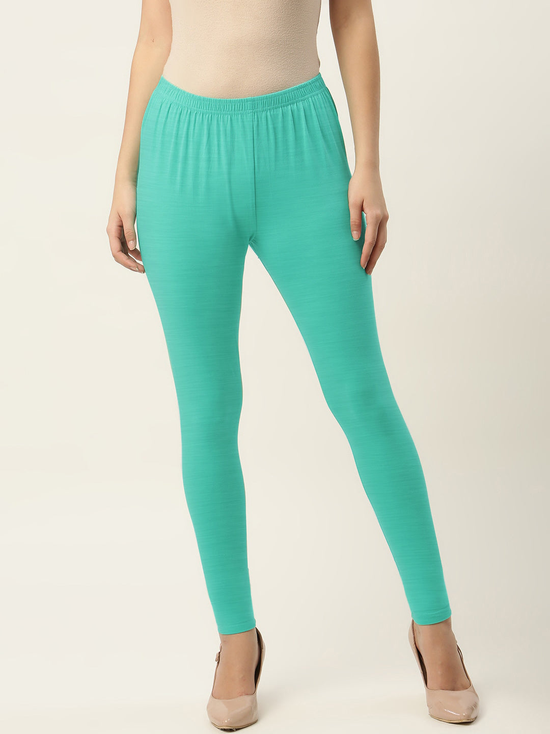 Bella Couture Summer Leggings For Ladies-Cyan Green-SP2042
