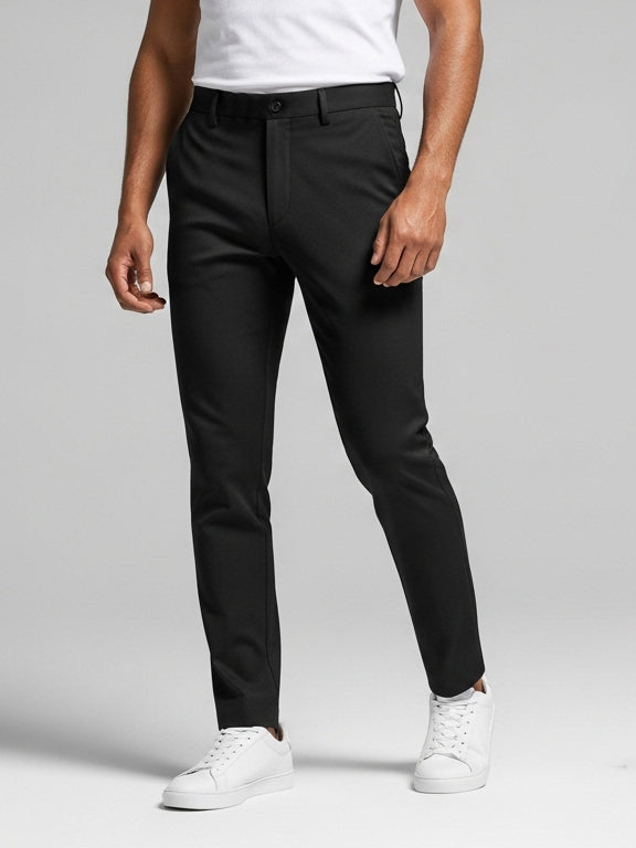 Louis Vicaci Interlock Stretchy Slim Fit Pent For Men-Black-SP1848/RT2454