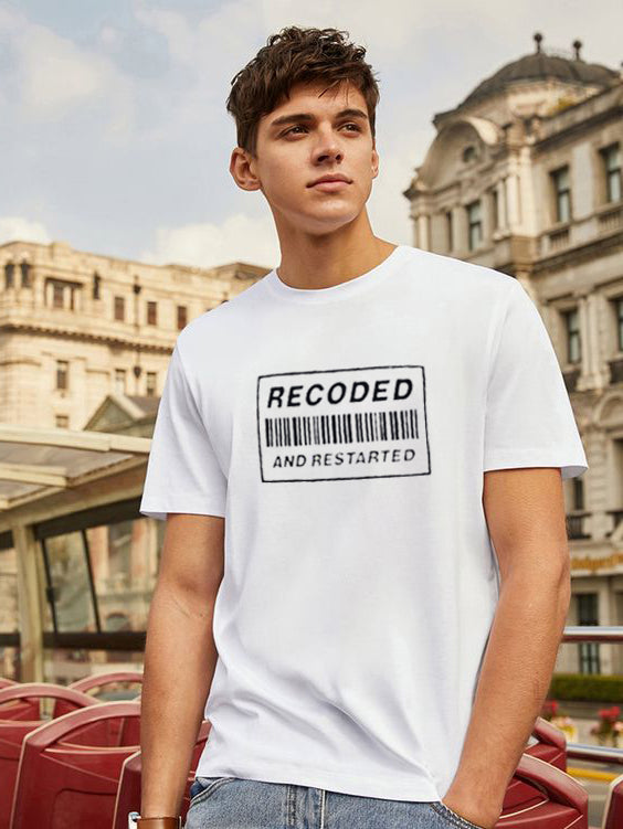 Teranova Crew Neck Summer Tee Shirt For Men-White-SP1905