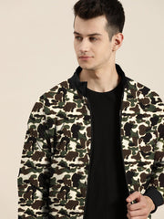 Louis Vicaci Fur Zipper Mock Neck Jacket For Men-Camouflage-RT2107