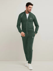 Louis Vicaci Fleece Zipper Tracksuit For Men-Green Melange-RT1381
