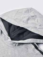 Adidas Fleece Pullover Hoodie For Ladies-Grey Melange With Black Lining-SP54