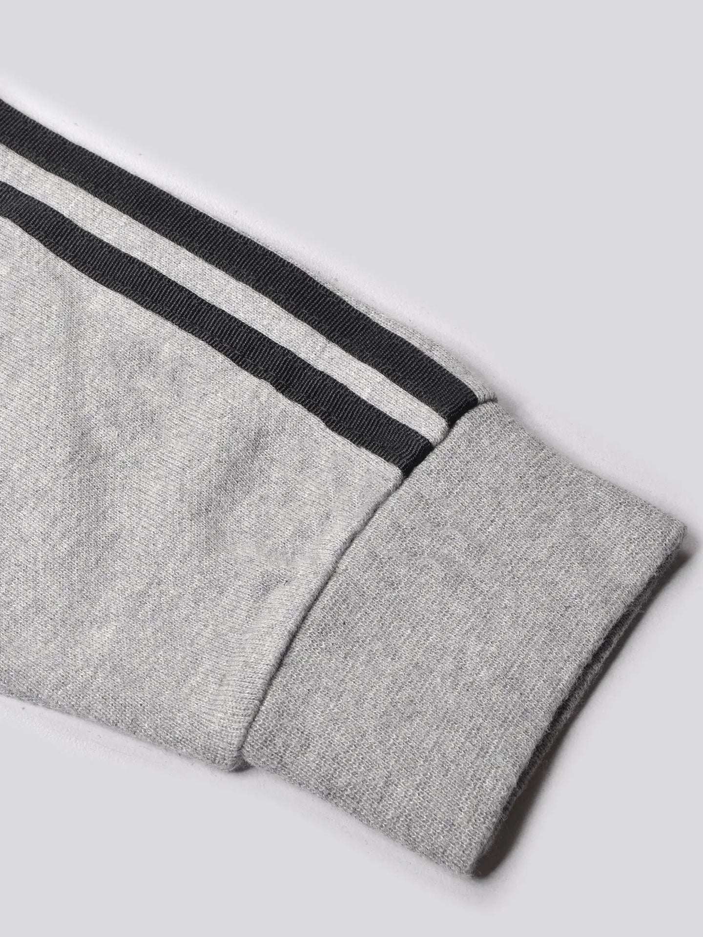 Adidas Fleece Pullover Hoodie For Ladies-Grey Melange With Black Lining-SP54