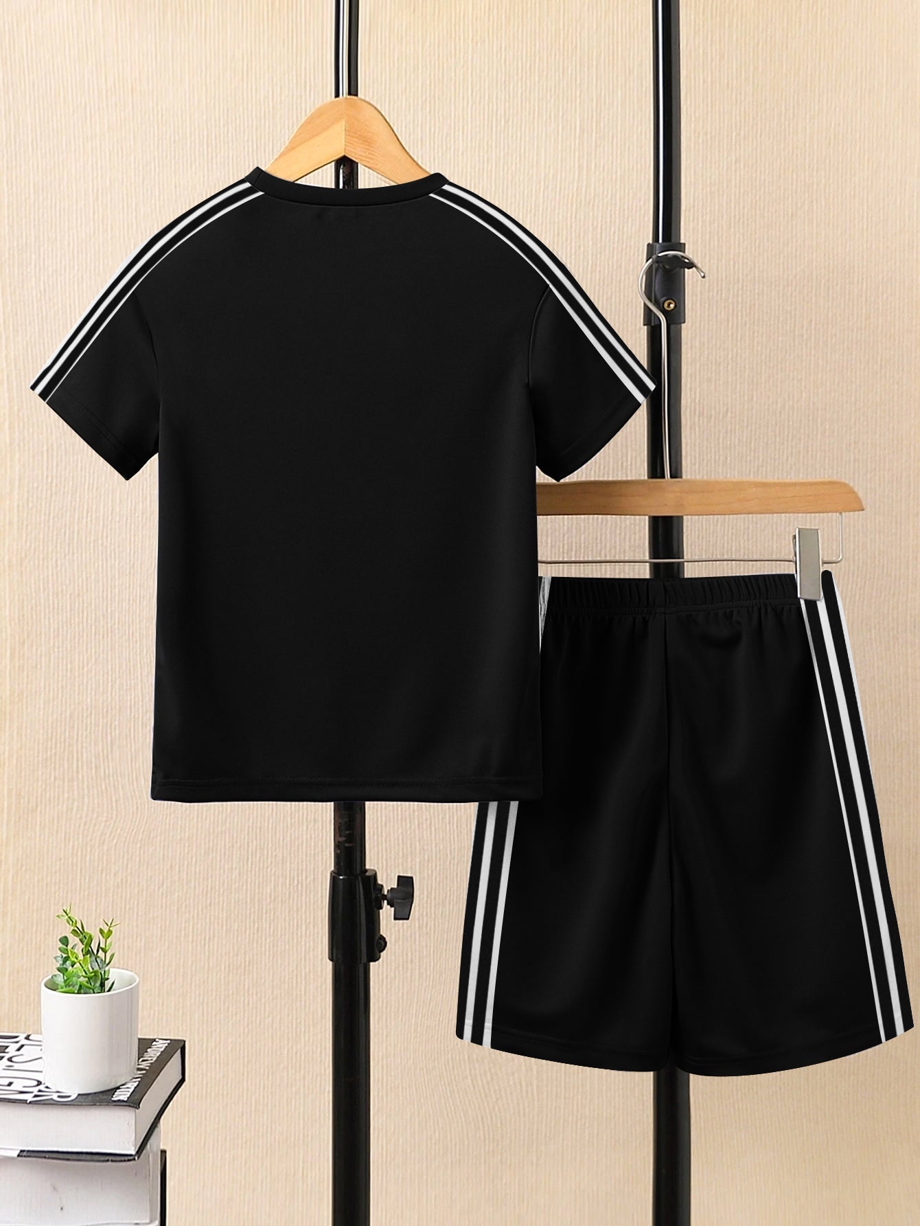Ads Summer T Shirt & Short Suit For Kids-Black-BE3229/BR15684