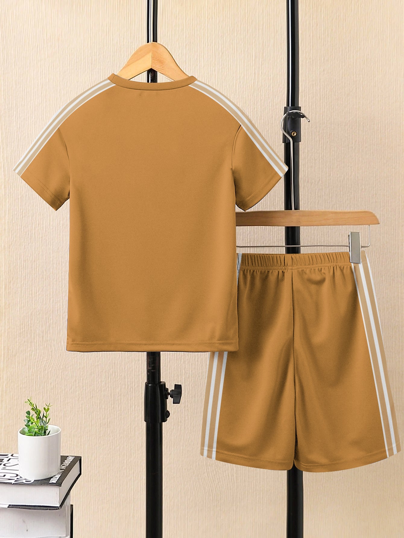 Ads Summer T Shirt & Short Suit For Kids-Light Camel-BE3228/BR15683