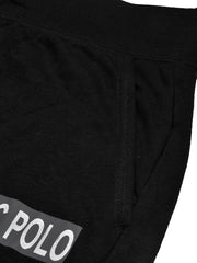 Nyc Polo Gathering Fit Fleece Jogger Trouser For Men-Black with Red Panel-SP1025/RT2184