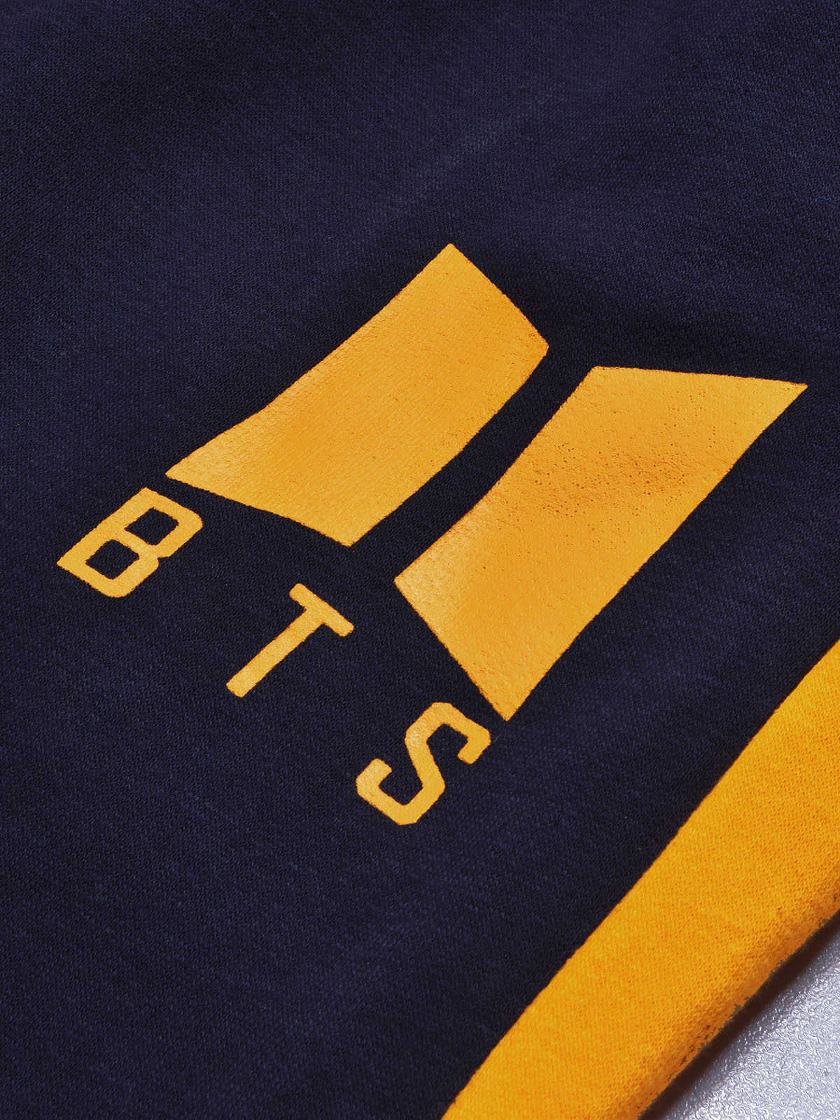 BTS Fleece Tracksuit For Kids-Dark Navy & Orange Panels-BR1000