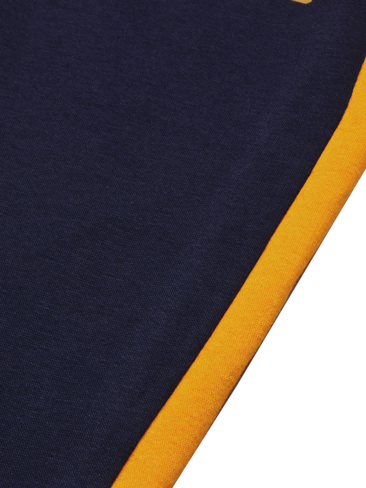 BTS Fleece Tracksuit For Kids-Dark Navy & Orange Panels-BR1000