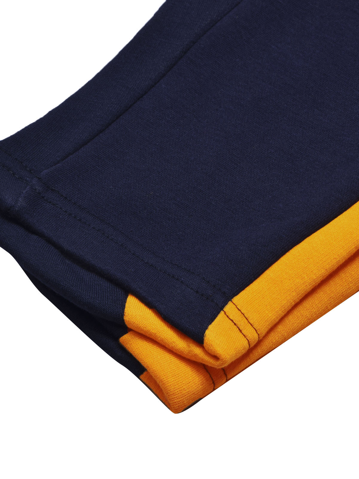 BTS Fleece Tracksuit For Kids-Dark Navy & Orange Panels-BR1000