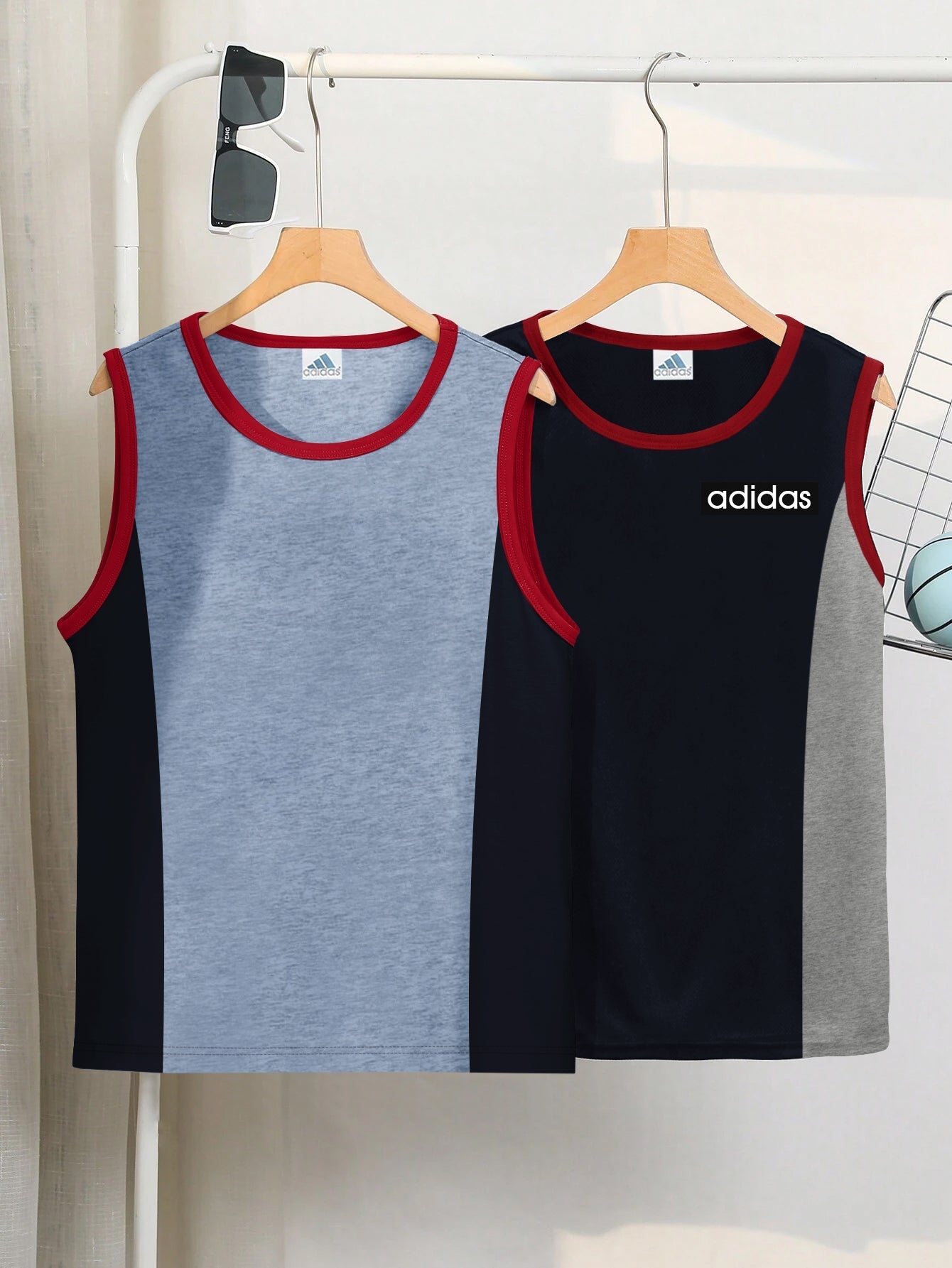 Pack Of 2 ADS Single Jersey Sleeveless T Shirt For Kids-Olive with Grey Melange Panels-BE3070