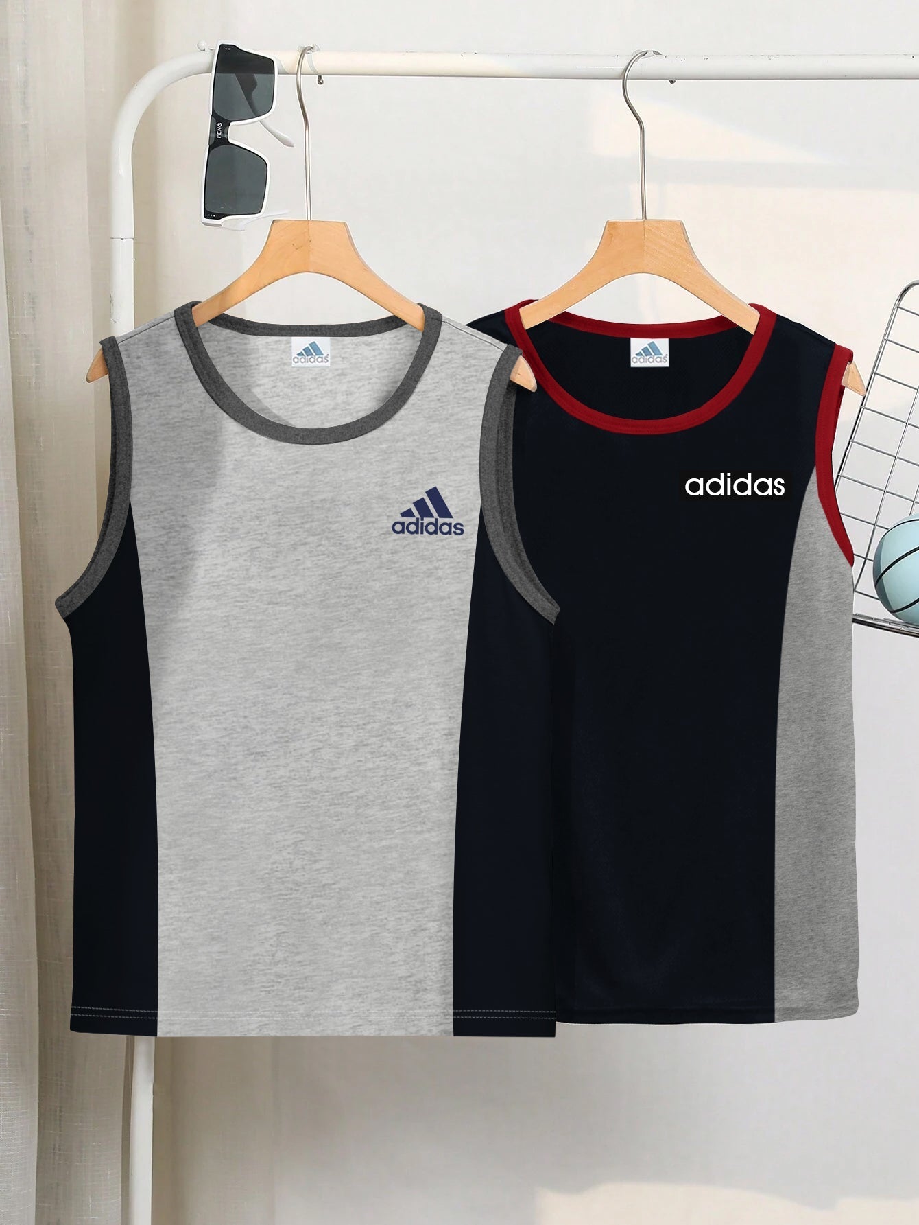 Pack Of 2 ADS Single Jersey Sleeveless T Shirt For Kids-Olive with Grey Melange Panels-BE3070