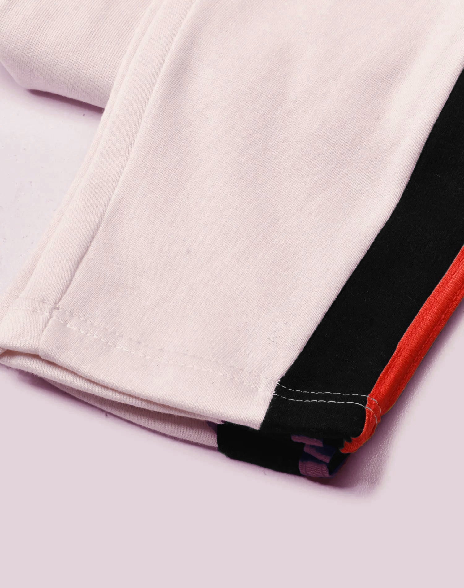 Louis Vicaci Fleece Zipper Tracksuit For Ladies Smoke Pink with Black & Red Stripe-BR1111