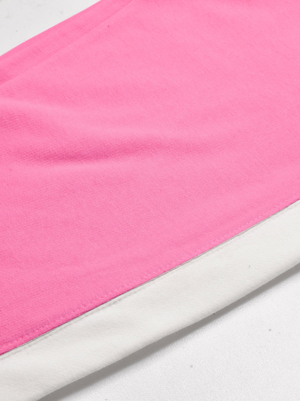 16Sixty Fleece Zipper Tracksuit For Men-Pink with White Panels-BR873