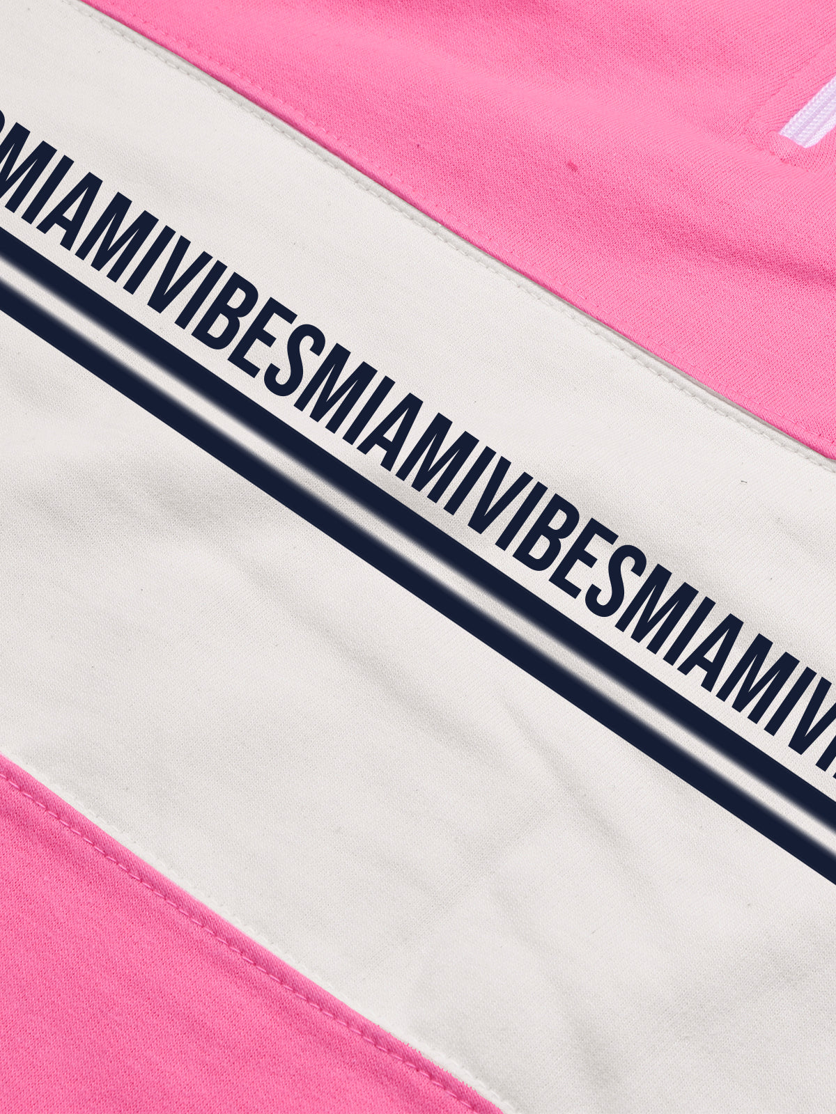 16Sixty Fleece Zipper Tracksuit For Men-Pink with White Panels-BR873