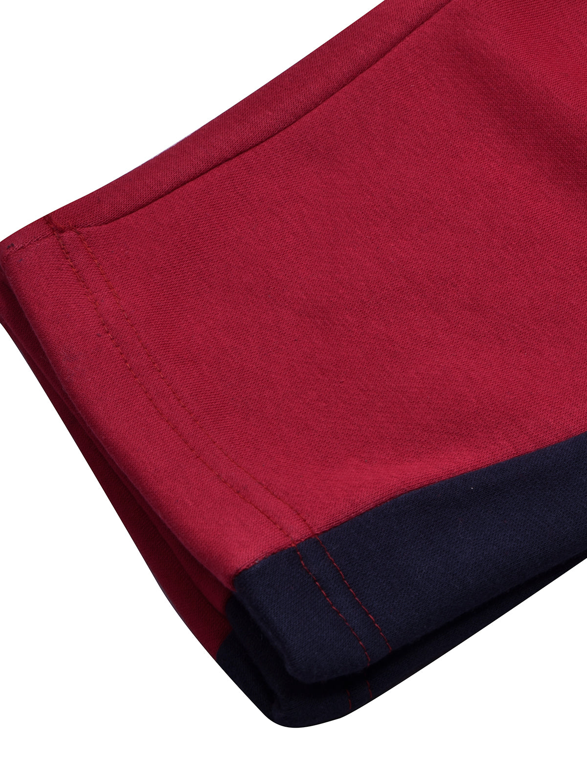 BTS Fleece Tracksuit For Kids-Dark Red with Navy Panels-BE54/BR879