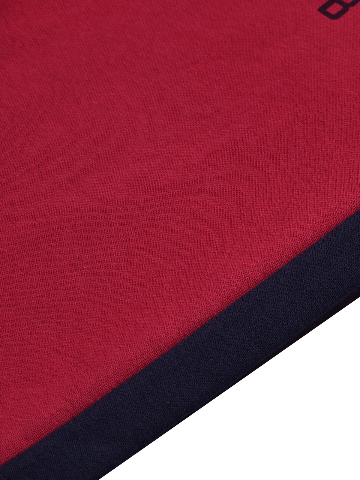 BTS Fleece Tracksuit For Kids-Dark Red with Navy Panels-BE54/BR879