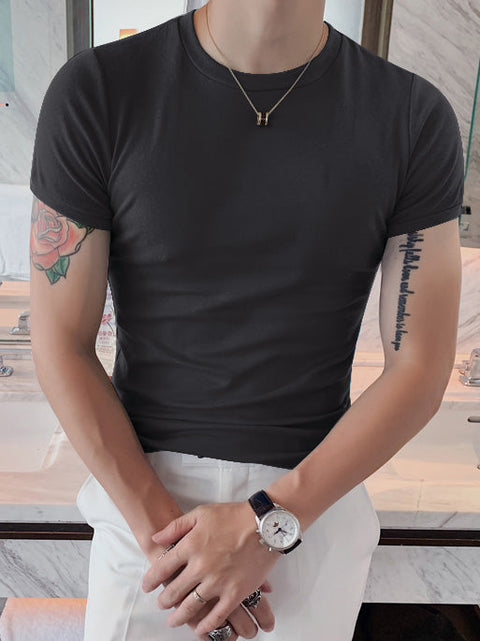 Louis Vicaci Summer T Shirt For Men-Dark Grey-BE952/BR13200