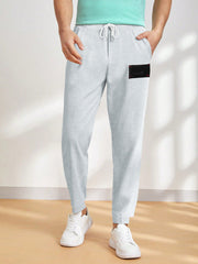 Slazenger Terry Fleece Trouser For Men-Ice Blue Melange-BE2293/BR14116