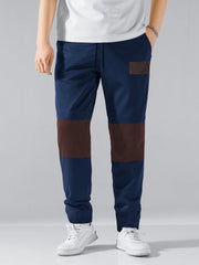 Slazenger Fleece Trouser For Men-Blue with Brown Panel-BE2300/BR14123