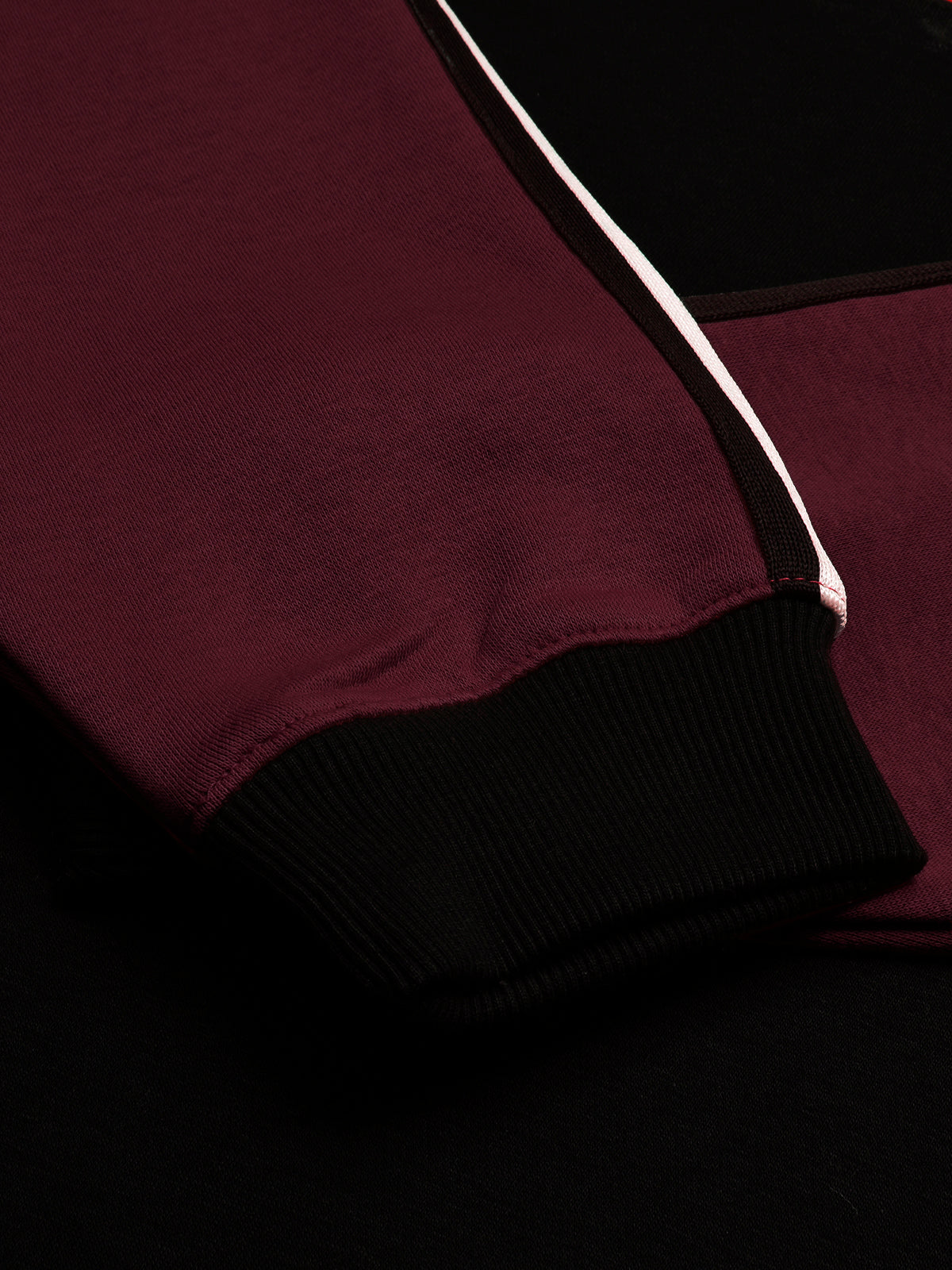 Louis Vicaci Fleece Sweatshirt For Men-Black with Maroon-BR8346