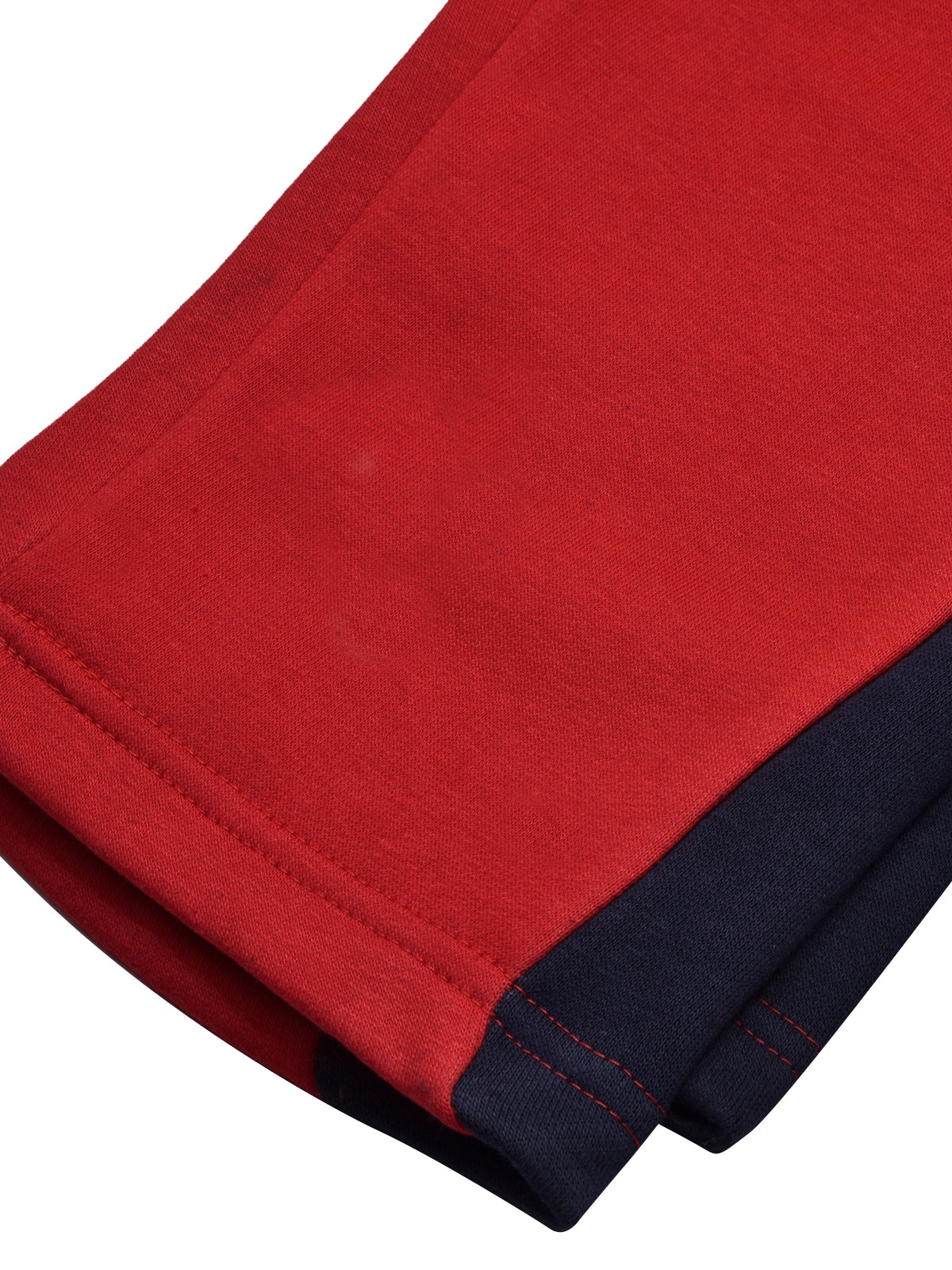 BTS Fleece Tracksuit For Kids-Red with Navy Panels-BE55/BR880