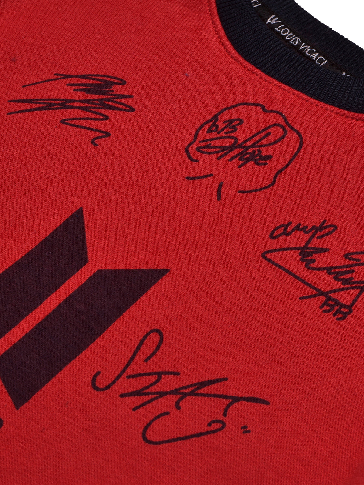 BTS Fleece Tracksuit For Kids-Red with Navy Panels-BE55/BR880